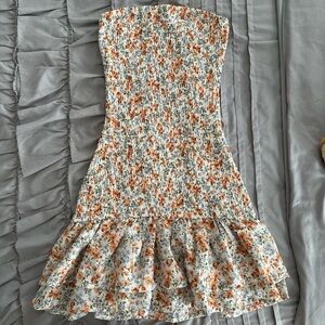 floral mini ruffle dress
